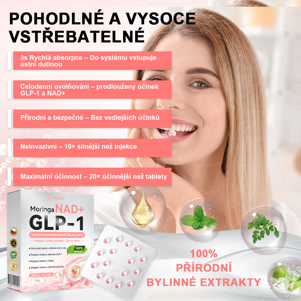 🔥Tooyes® GLP-1 tekuté perly s vysokou koncentrací - s obsahem NAD+, moringy a HCA (hubnutí, proti stárnutí, podpora střev a imunitního systému, rovnováha hladiny cukru v krvi, zdraví srdce a mozku)⚡
