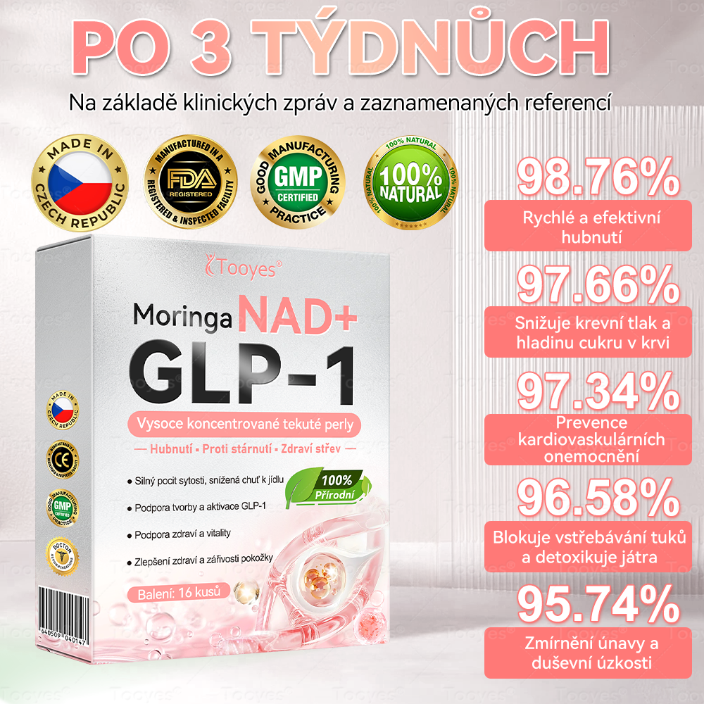 🔥Tooyes® GLP-1 tekuté perly s vysokou koncentrací - s obsahem NAD+, moringy a HCA (hubnutí, proti stárnutí, podpora střev a imunitního systému, rovnováha hladiny cukru v krvi, zdraví srdce a mozku)⚡