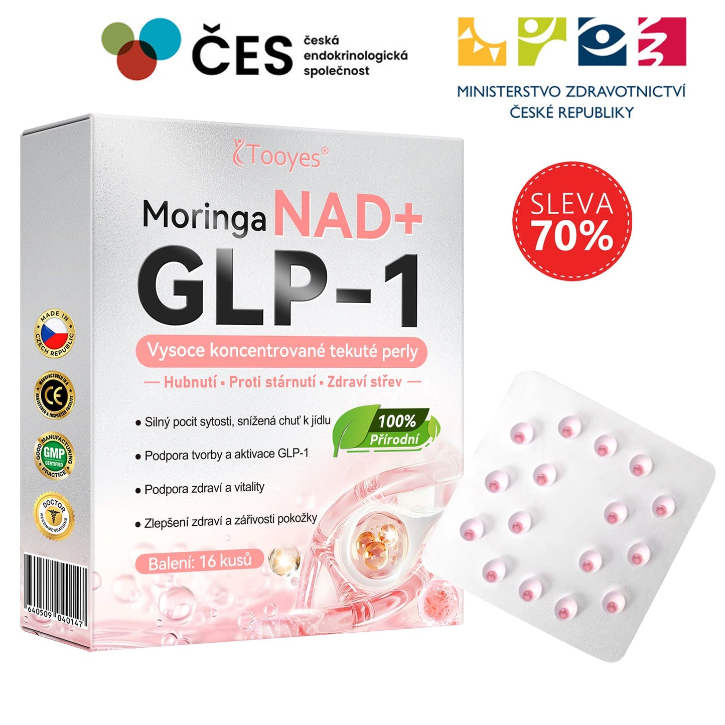 🔥Tooyes® GLP-1 tekuté perly s vysokou koncentrací - s obsahem NAD+, moringy a HCA (hubnutí, proti stárnutí, podpora střev a imunitního systému, rovnováha hladiny cukru v krvi, zdraví srdce a mozku)⚡