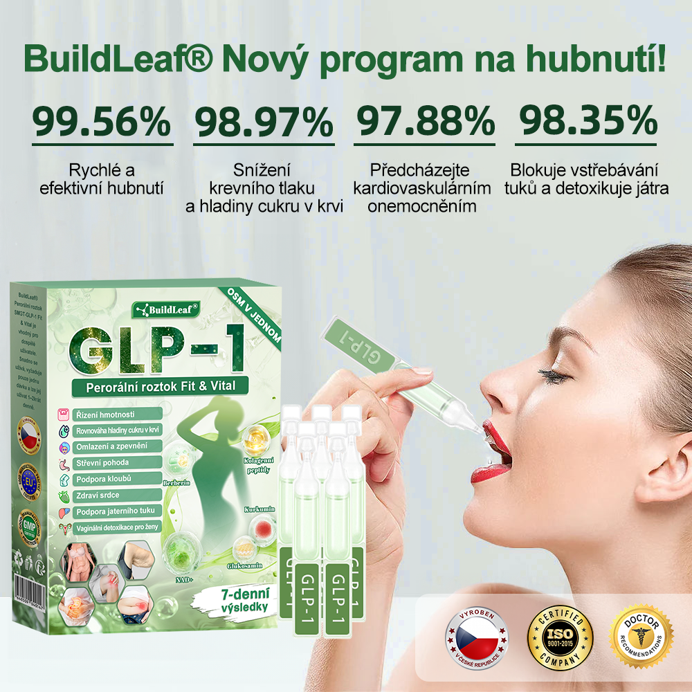 BuildLeafe® GLP-1 8-in-1 Fit & Vital Szájhigiéniai oldat Alkalmas elhízás, szív- és érrendszeri egészség, cukorbetegség, alvási apnoe, bélrendszeri egészség, ízületiproblémák és egyéb egészségügyi igények esetén