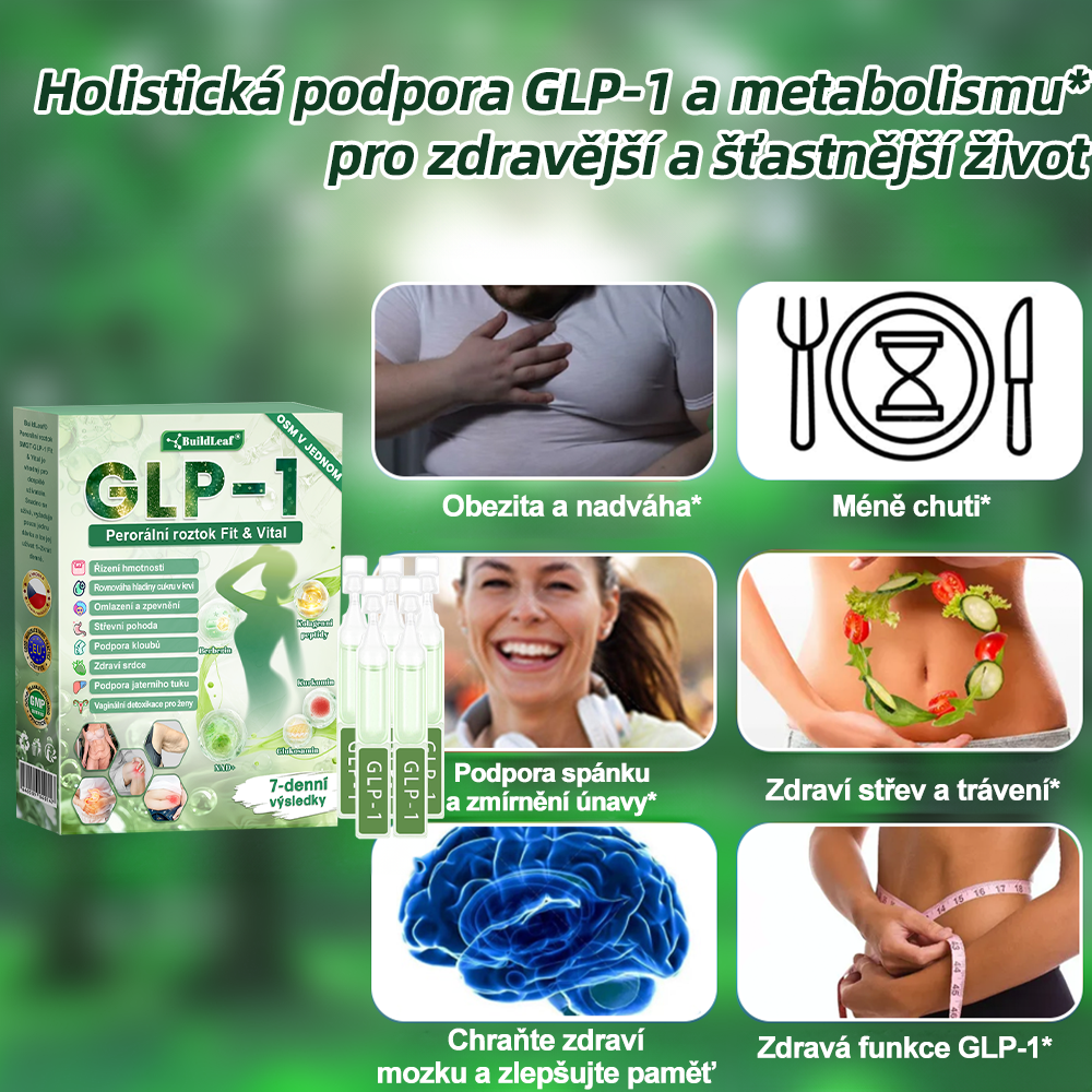 BuildLeafe® GLP-1 8-in-1 Fit & Vital Szájhigiéniai oldat Alkalmas elhízás, szív- és érrendszeri egészség, cukorbetegség, alvási apnoe, bélrendszeri egészség, ízületiproblémák és egyéb egészségügyi igények esetén