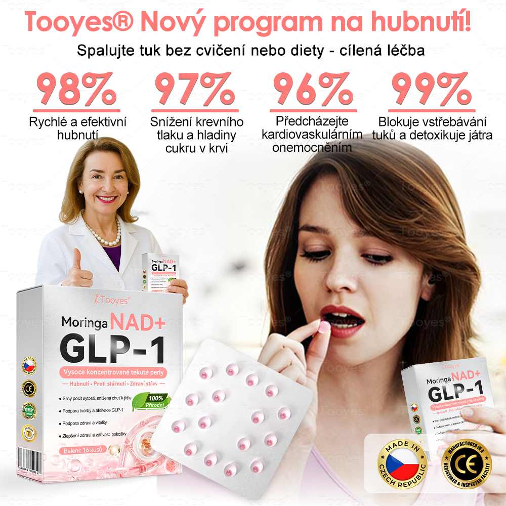 🔥Tooyes® GLP-1 tekuté perly s vysokou koncentrací - s obsahem NAD+, moringy a HCA (hubnutí, proti stárnutí, podpora střev a imunitního systému, rovnováha hladiny cukru v krvi, zdraví srdce a mozku)⚡