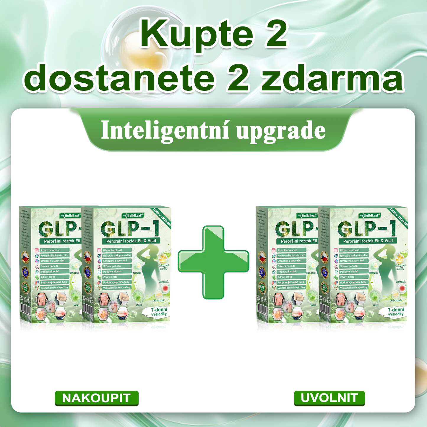 BuildLeafe® GLP-1 8-in-1 Fit & Vital Szájhigiéniai oldat Alkalmas elhízás, szív- és érrendszeri egészség, cukorbetegség, alvási apnoe, bélrendszeri egészség, ízületiproblémák és egyéb egészségügyi igények esetén