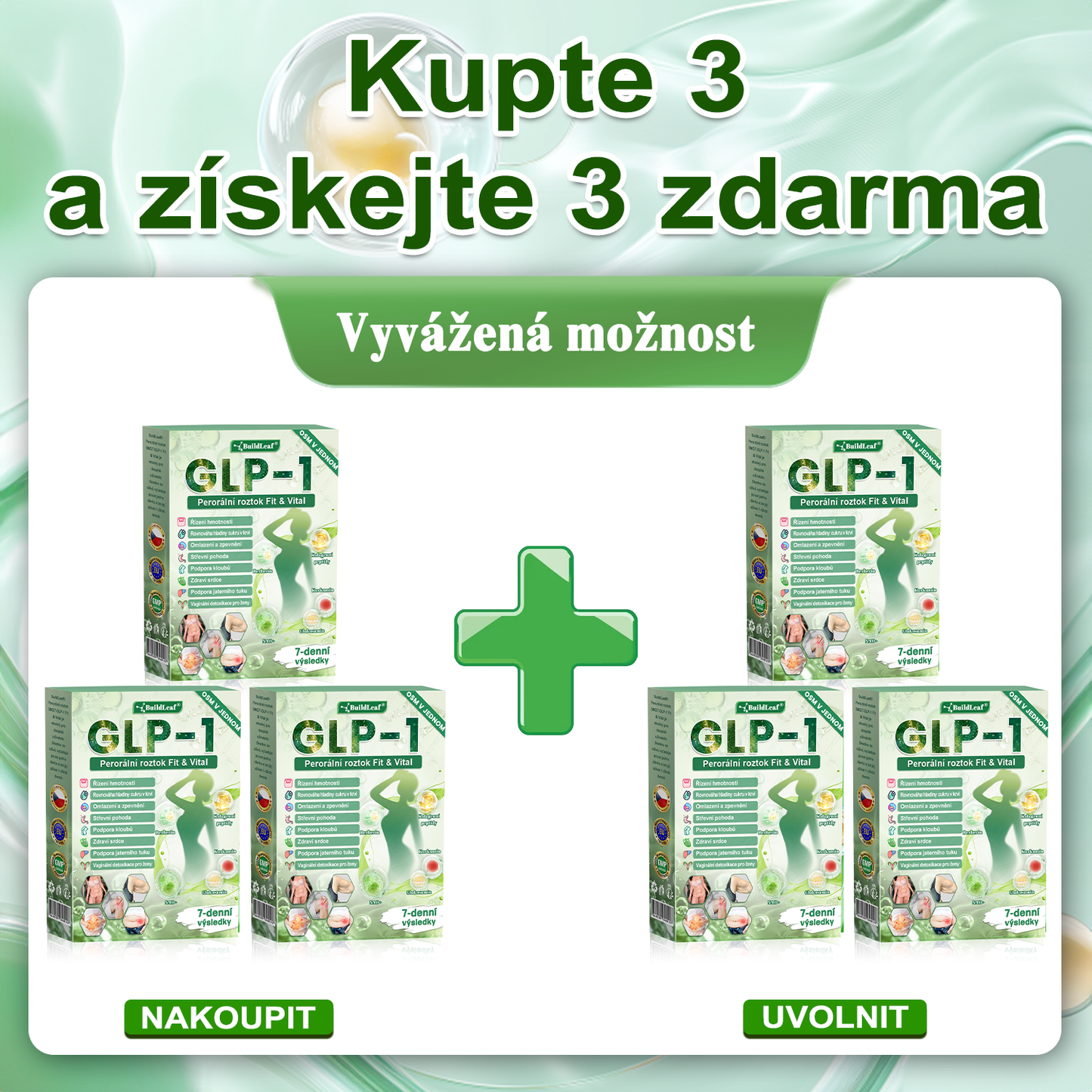 BuildLeafe® GLP-1 8-in-1 Fit & Vital Szájhigiéniai oldat Alkalmas elhízás, szív- és érrendszeri egészség, cukorbetegség, alvási apnoe, bélrendszeri egészség, ízületiproblémák és egyéb egészségügyi igények esetén