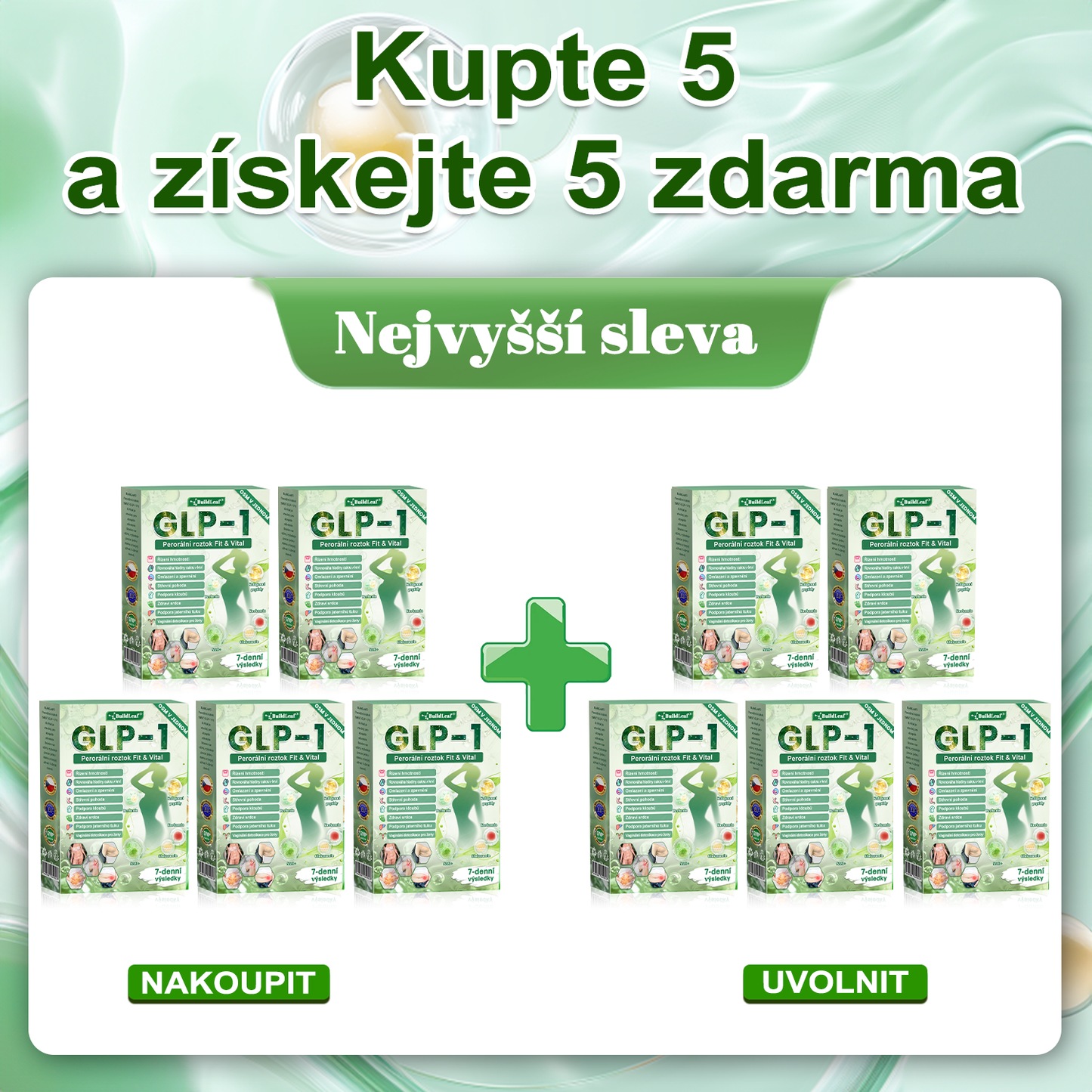 BuildLeafe® GLP-1 8-in-1 Fit & Vital Szájhigiéniai oldat Alkalmas elhízás, szív- és érrendszeri egészség, cukorbetegség, alvási apnoe, bélrendszeri egészség, ízületiproblémák és egyéb egészségügyi igények esetén